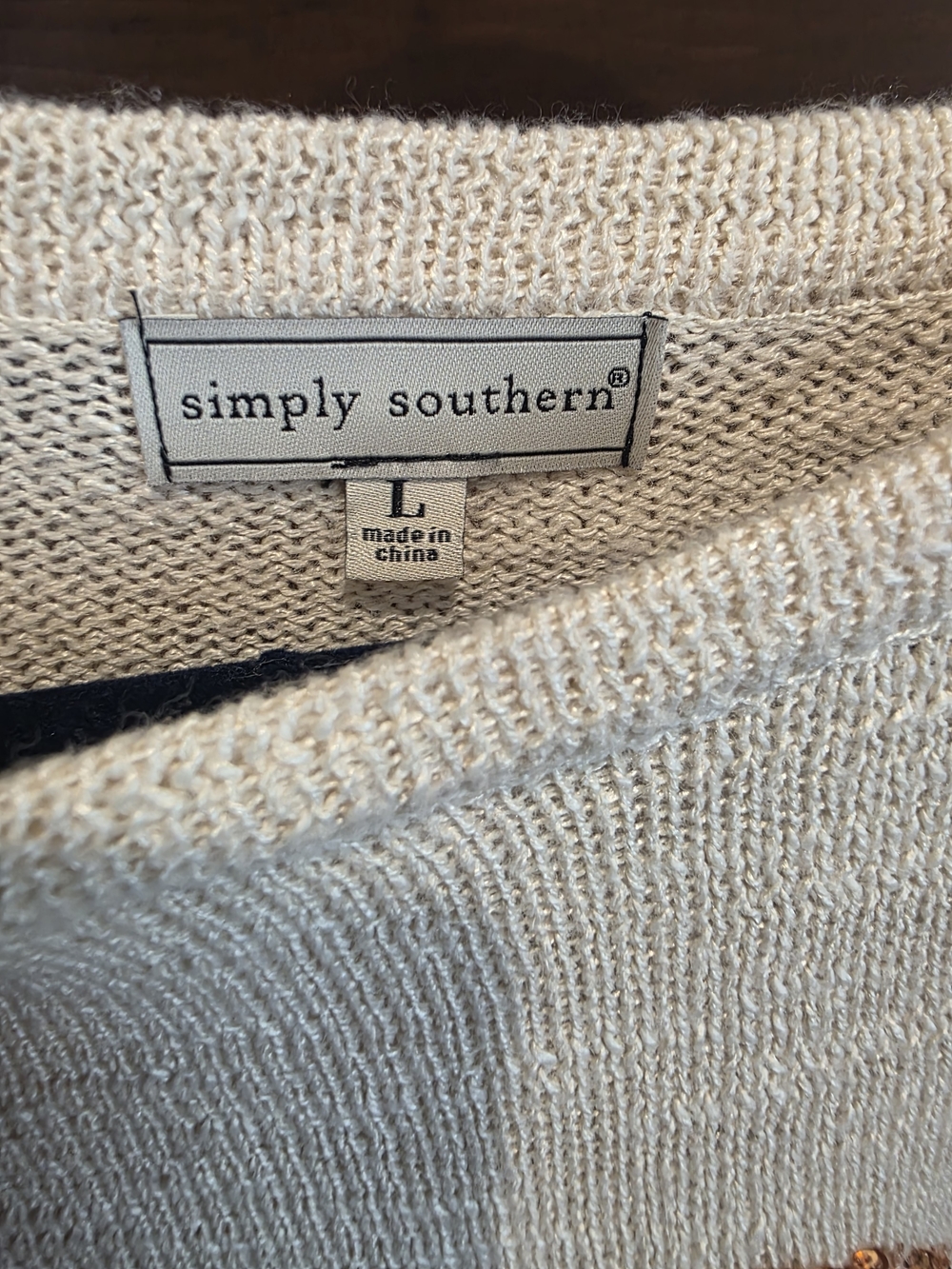 Simply Southern Cream 'TAILGATE' Crewneck Sweater - Picture 4 of 6